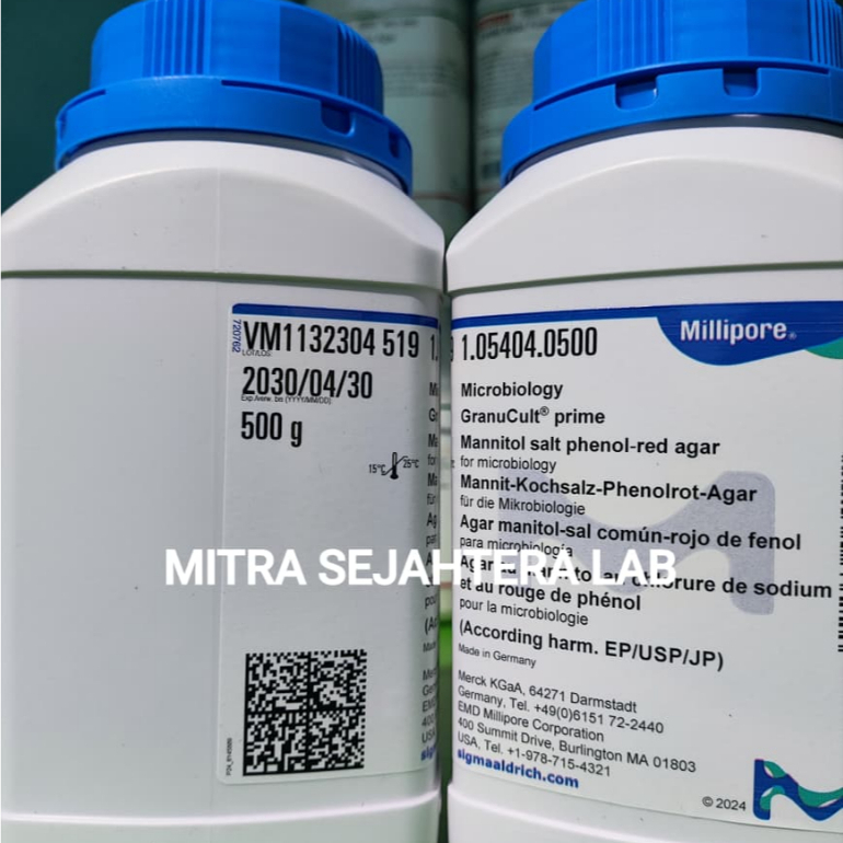 MANNITOL SALT PHENOL RED AGAR MERCK 105404 KEMASAN 500 GRAM MANITOL SALT AGAR MSA 1.05404.0500