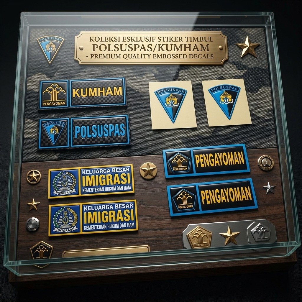 Stiker Timbul plat nomer Imigrasi/Kumham/Polsuspas/Pengayoman
