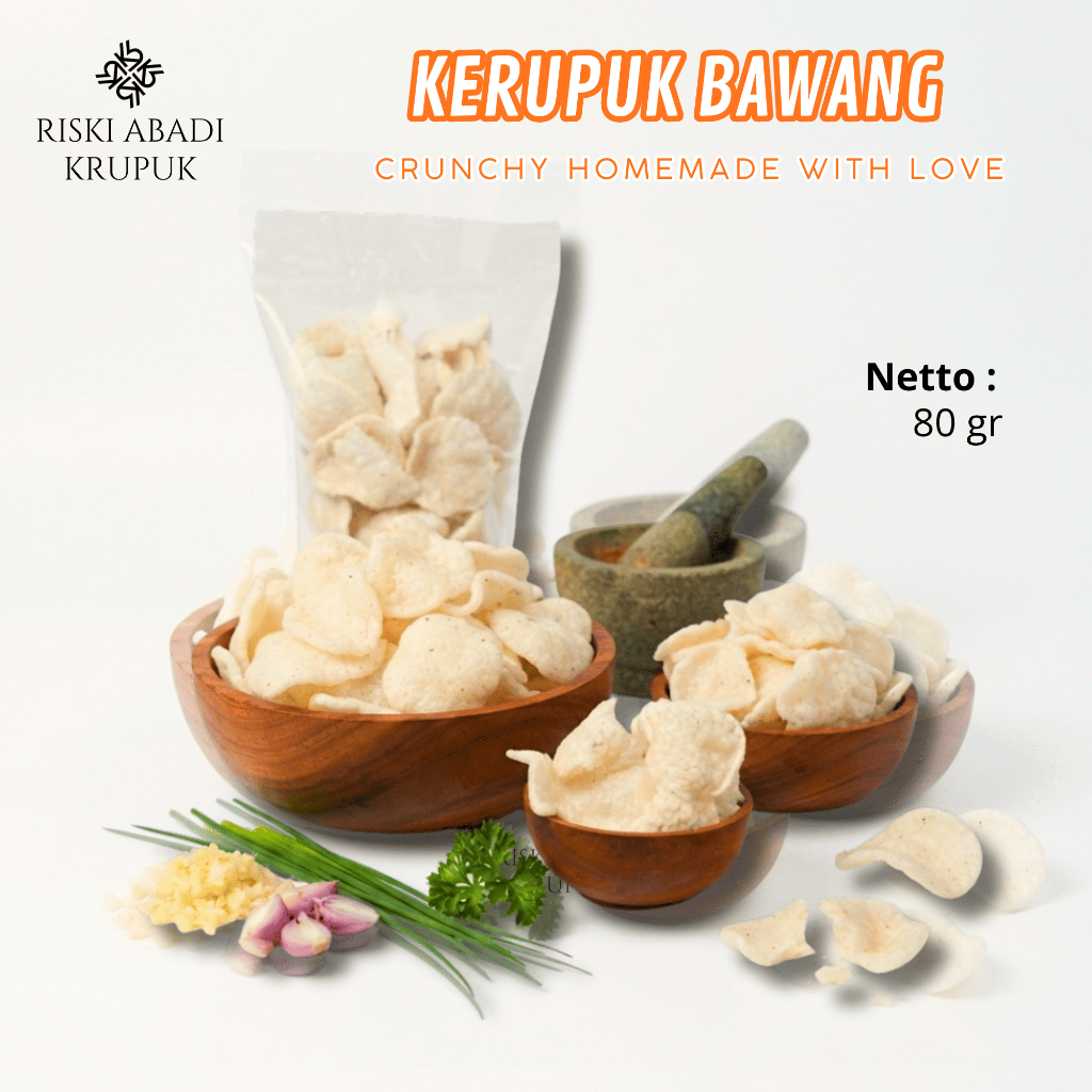 Kerupuk Bawang Matang Gurih Renyah Sedap Riski Abadi Kerupuk