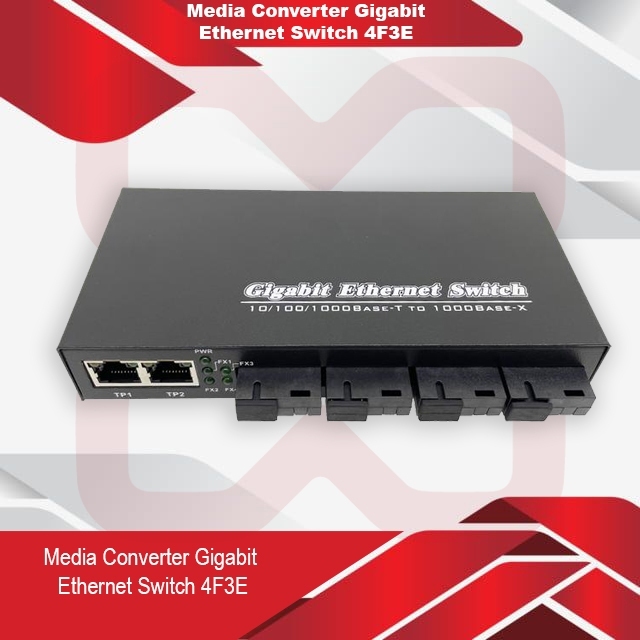 Media Converter Gigabit Ethernet Switch 4F3E