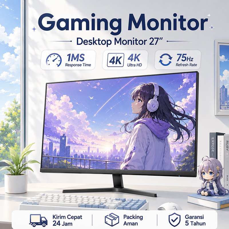 Monitor 24 inch Monitor PC LED/LCD Monitor gaming Desktop komputer 24 inch Full HD HDMI/VGA 1M/S