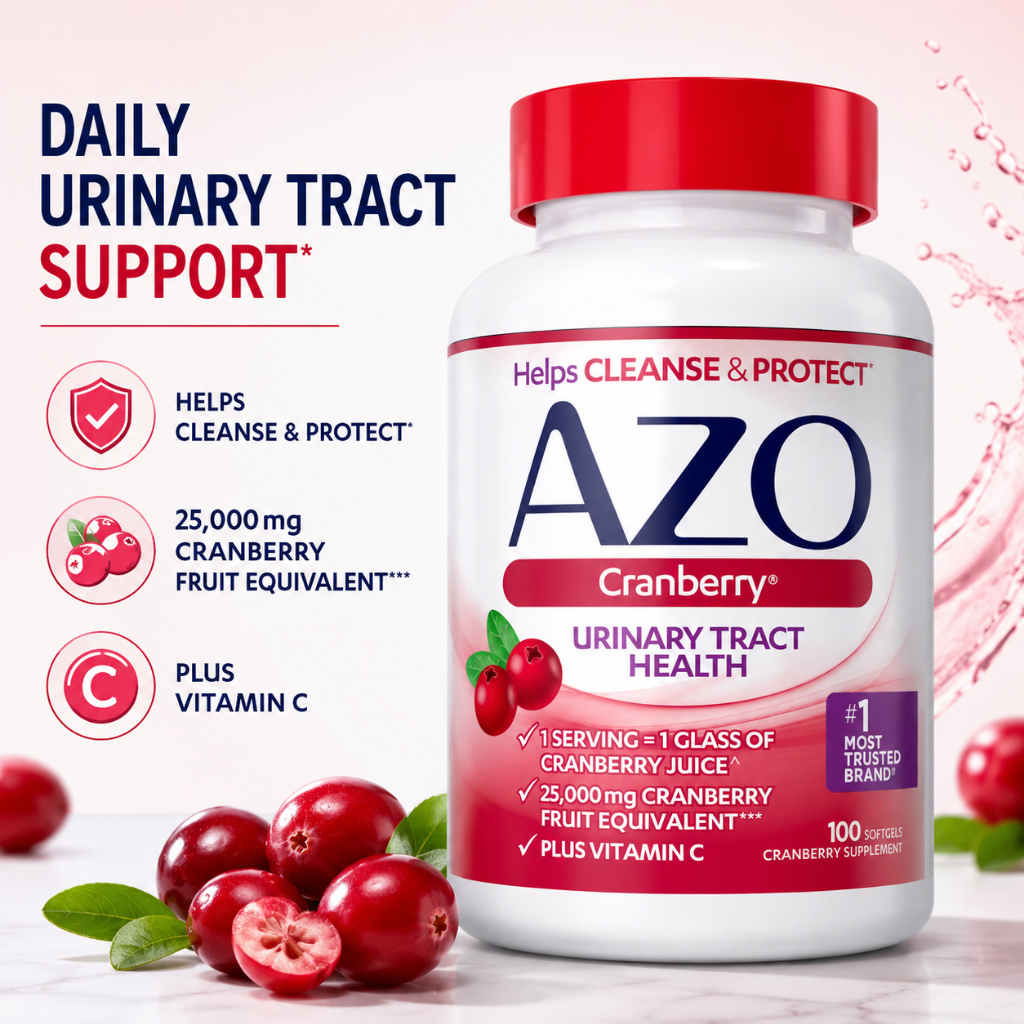 AZO Cranberry Urinary Tract Health Supplement 100 Softgels