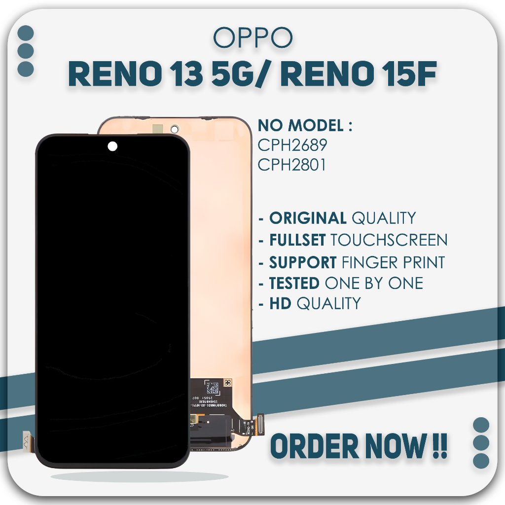 Grosir LCD Oppo Reno 13 5G/ Reno 15F - Fingerprint Fullset Touchscreen