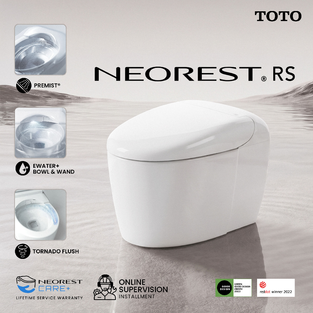TOTO Neorest RS Smart Toilet Premium dengan Bidet dan Autoflush | Smart Closet - Closet duduk