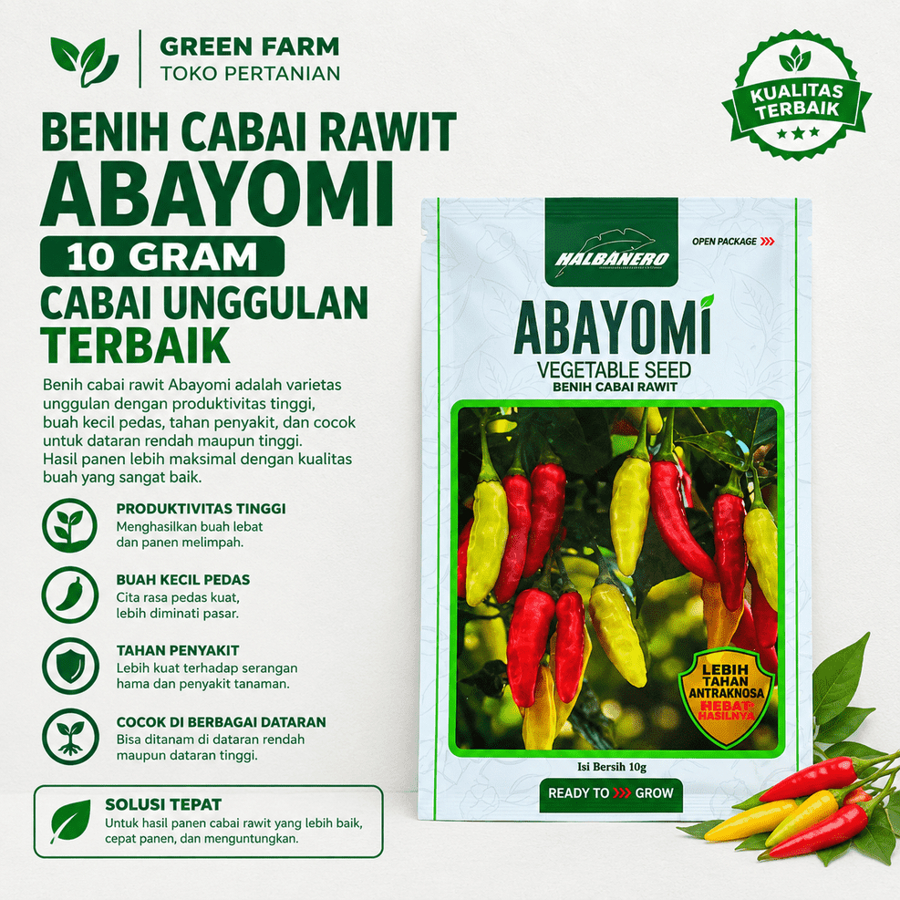 BENIH CABAI RAWIT ABAYOMI 10 GRAM CABAI UNGGULAN TERBAIK