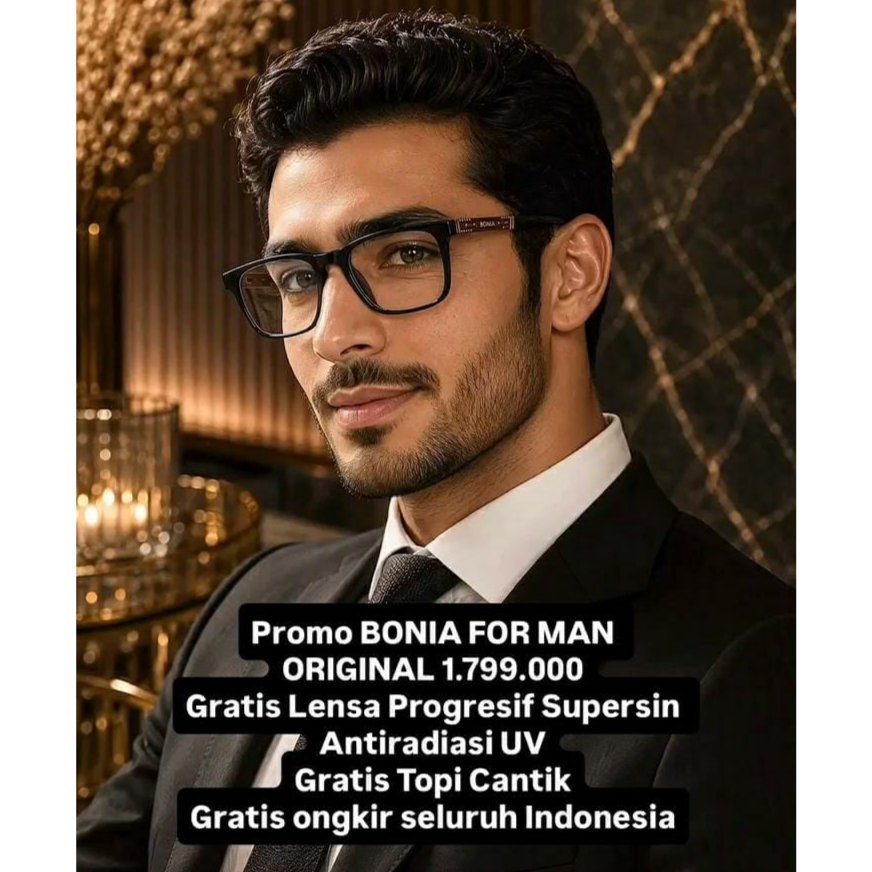 Kacamata Pria BONIA FOR MAN Original Frame Hitam Anti Radiasi UV