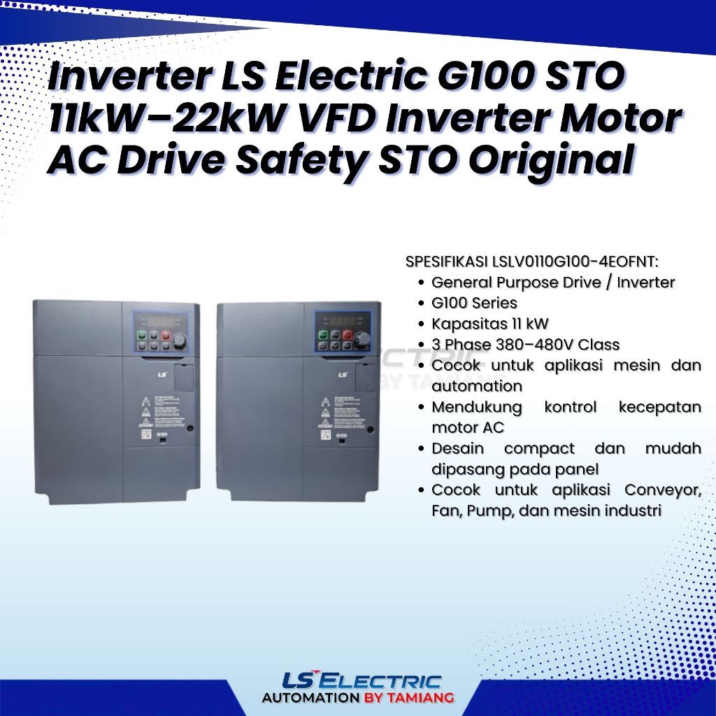 Inverter LS Electric G100 STO 11kW–22kW VFD Inverter Motor AC Drive Safety STO Original