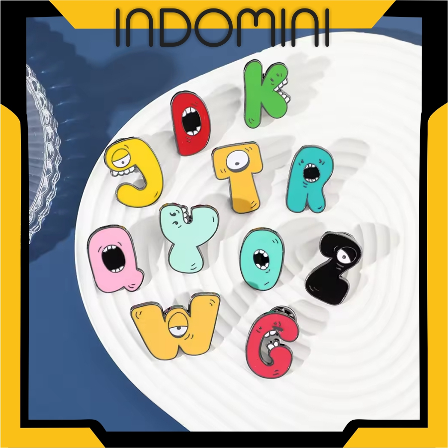 INDOMINI Peniti bross grade A kualitas bagus Bros dua puluh enam huruf nama pribadi pin nama keluarg