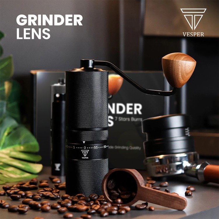 Vesper coffee grinder lens seven stars burr faster cutting / grinder kopi manual teknologi 7stars bu