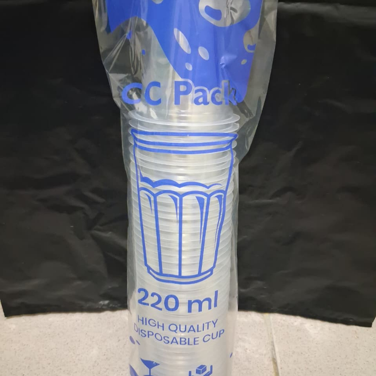 Cup plastik aqua 220ml / Gelas Plastik Kecil Aqua (50pcs)