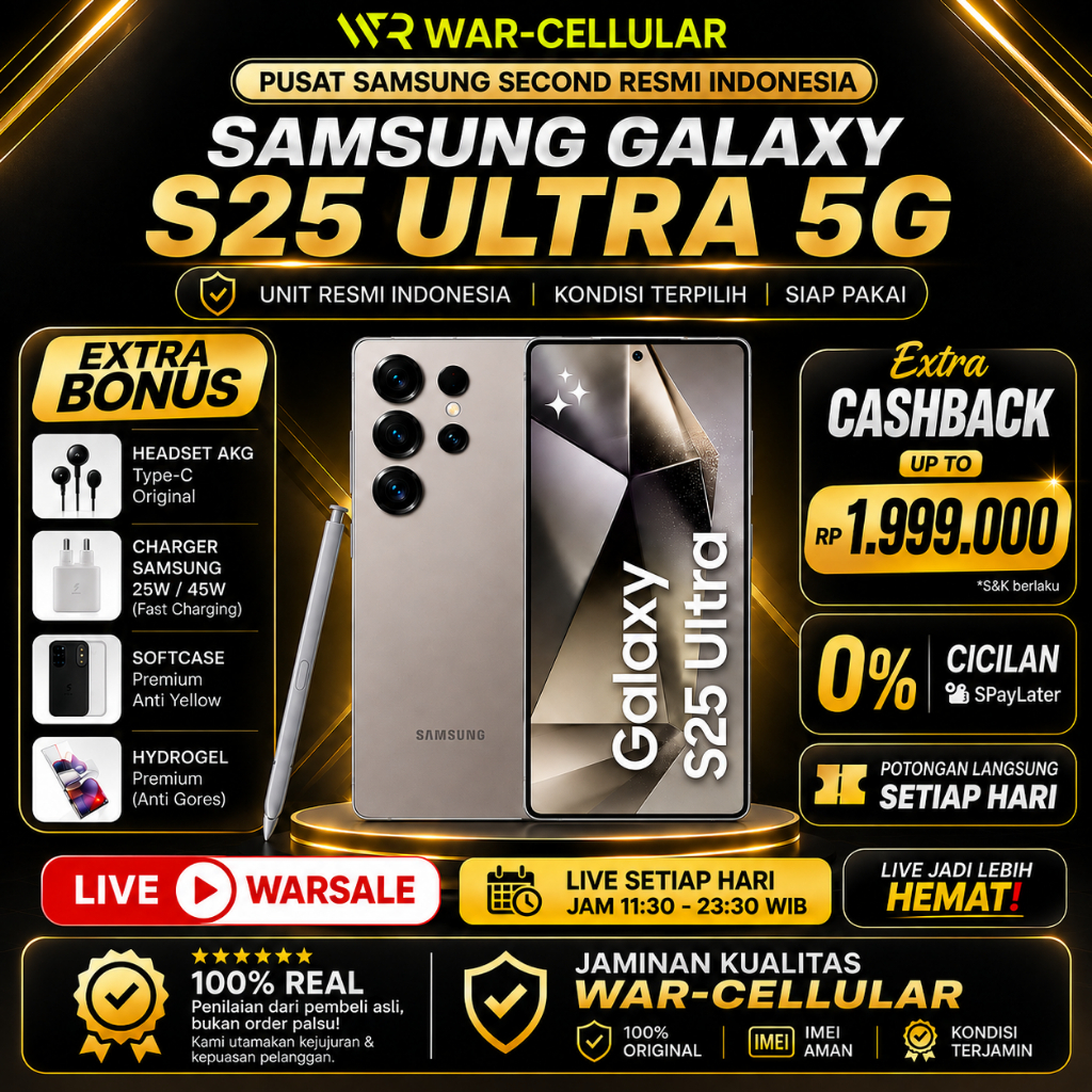 SEIN | SAMSUNG GALAXY S25 ULTRA 5G & S24 ULTRA 5G 12/1TB 12/512GB 12/256GB SECOND RESMI INDONESIA