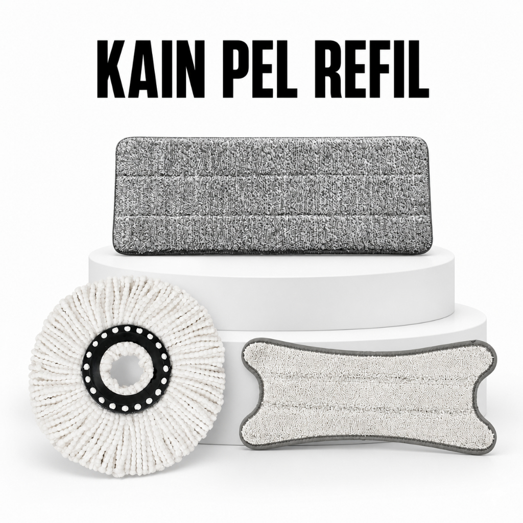 Kain Pel Lantai Microfiber / Refill Kain Pel Spin Mop Bulat / Kain Pel Spray Mop Bisa Dicuci Ulang