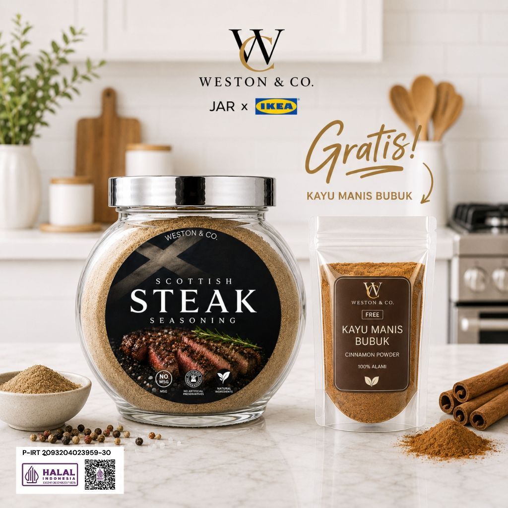 Scottish Steak Seasoning 220g | Bumbu Steak Sapi | Bumbu Tabur Daging, Beef, Lamb, Ayam, Grill & BBQ