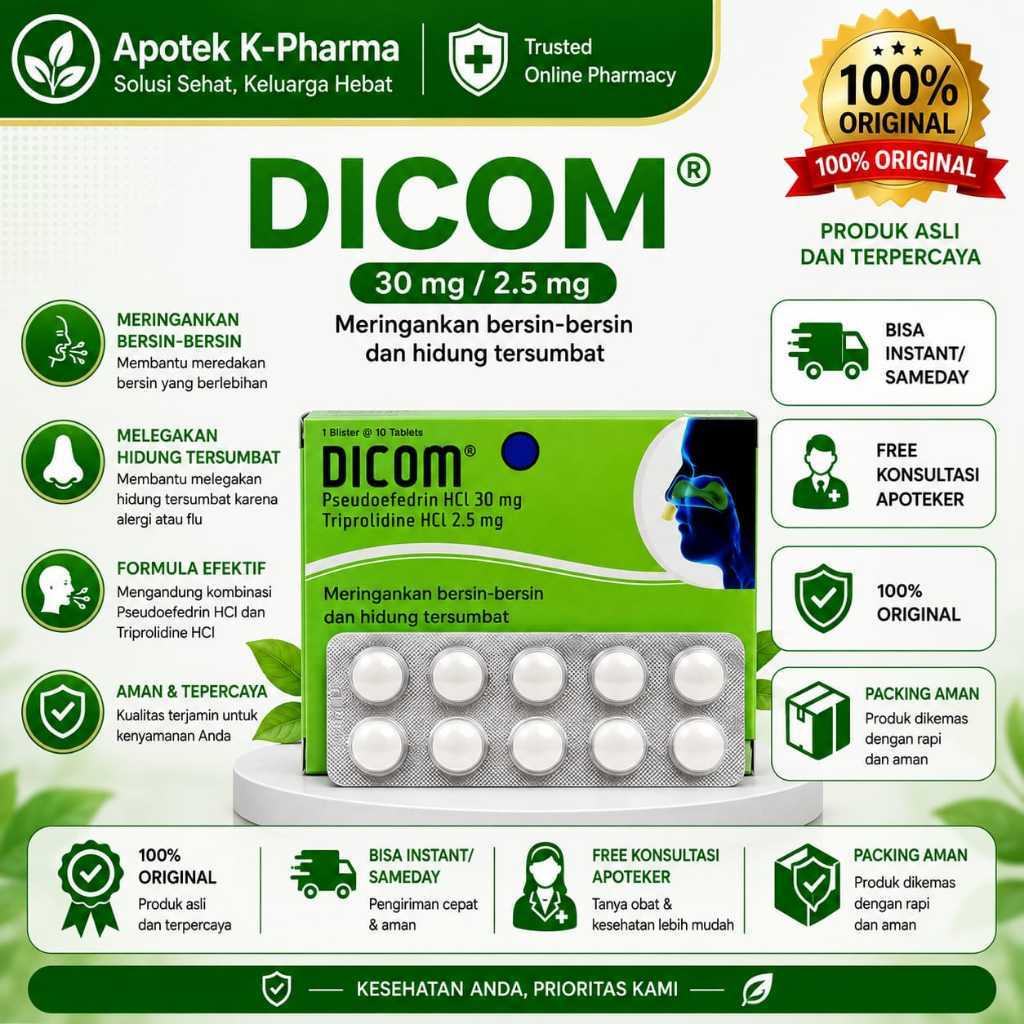 Dicom Isi 10 Tablet Obat Original