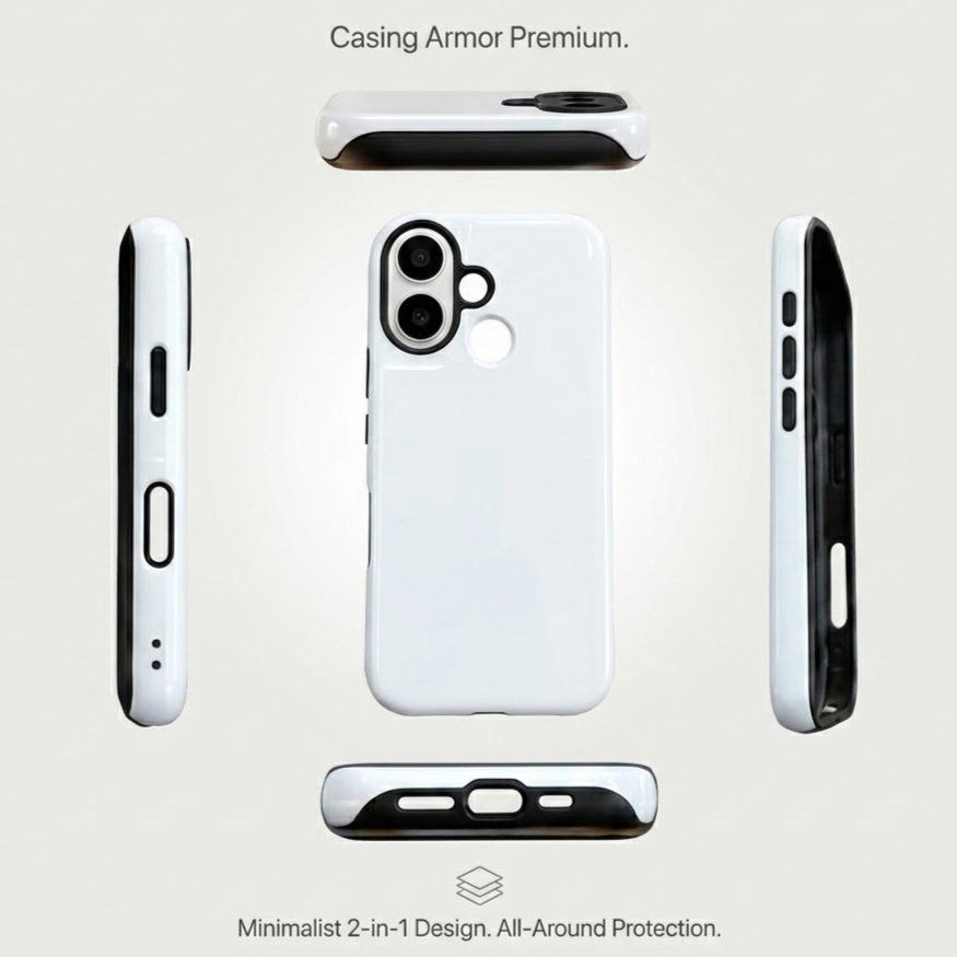 Blank Sublimation Case Sublim Polos 3D 2 in 1Casing Double Armor