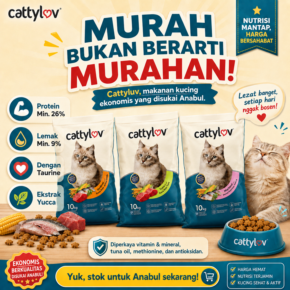 Cattyluv Makanan Kucing Kering 10kg