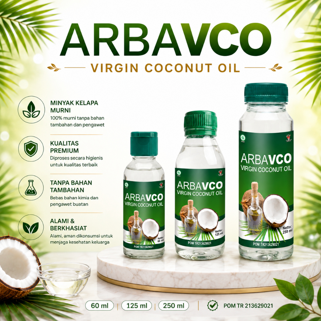 ArbaVCO Virgin Coconut Oil VCO Minyak Kelapa Murni BPOM