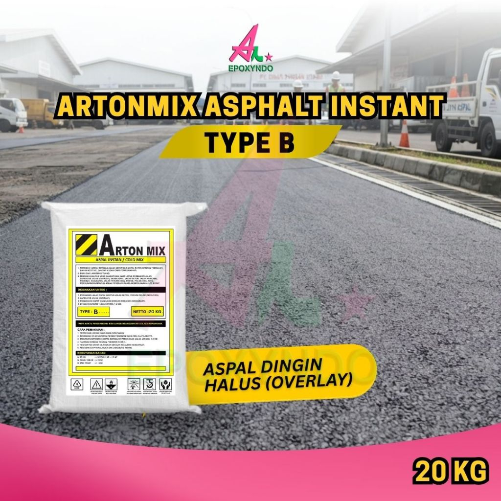 Aspal Instan Dingin Agregat Halus ARTONMIX ASPHALT INSTANT - TYPE B | Aspal Tambal Jalan Berlubang T