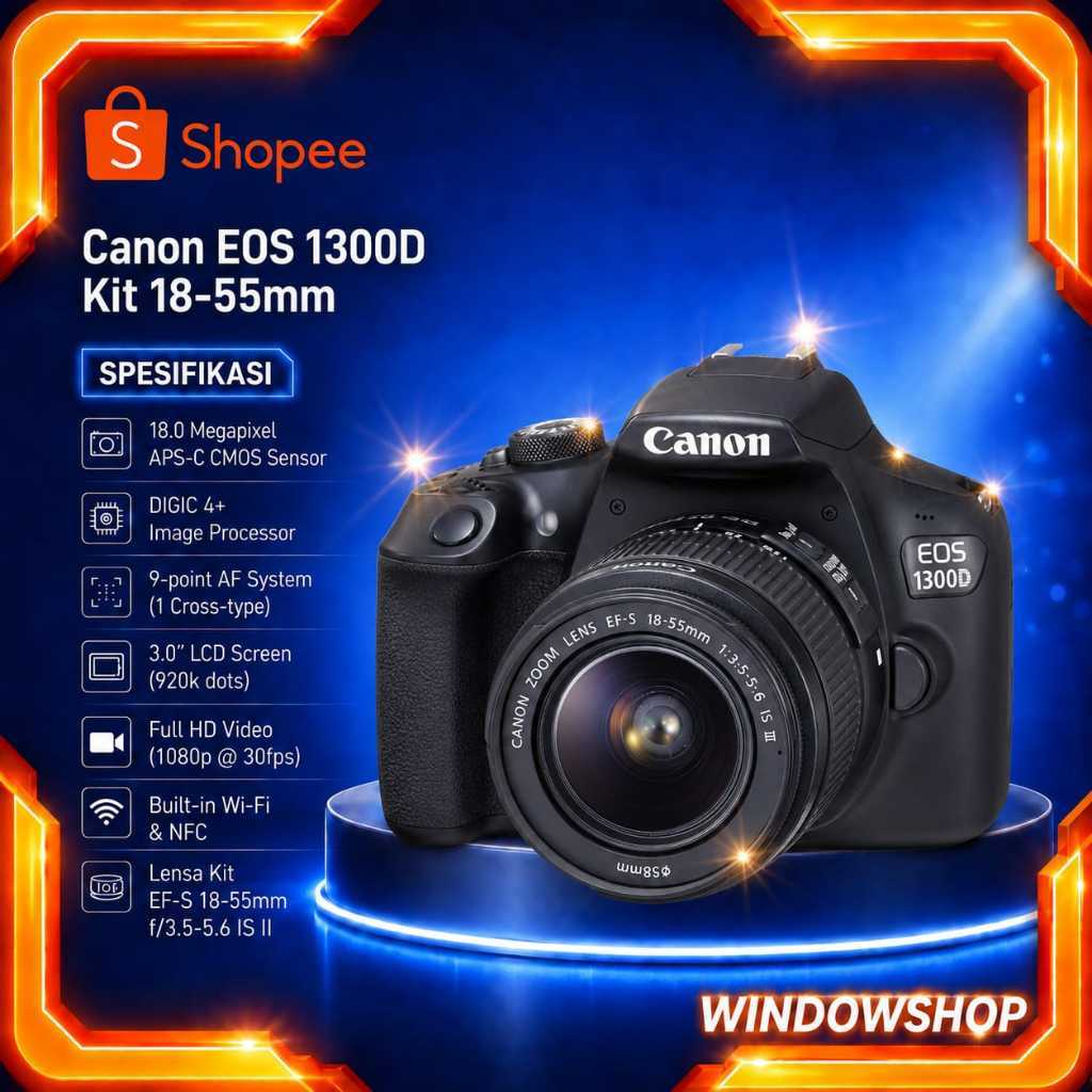 KAMERA CANON EOS 1300D KIT 18-55mm / CANON 1300D / EOS 1300D
