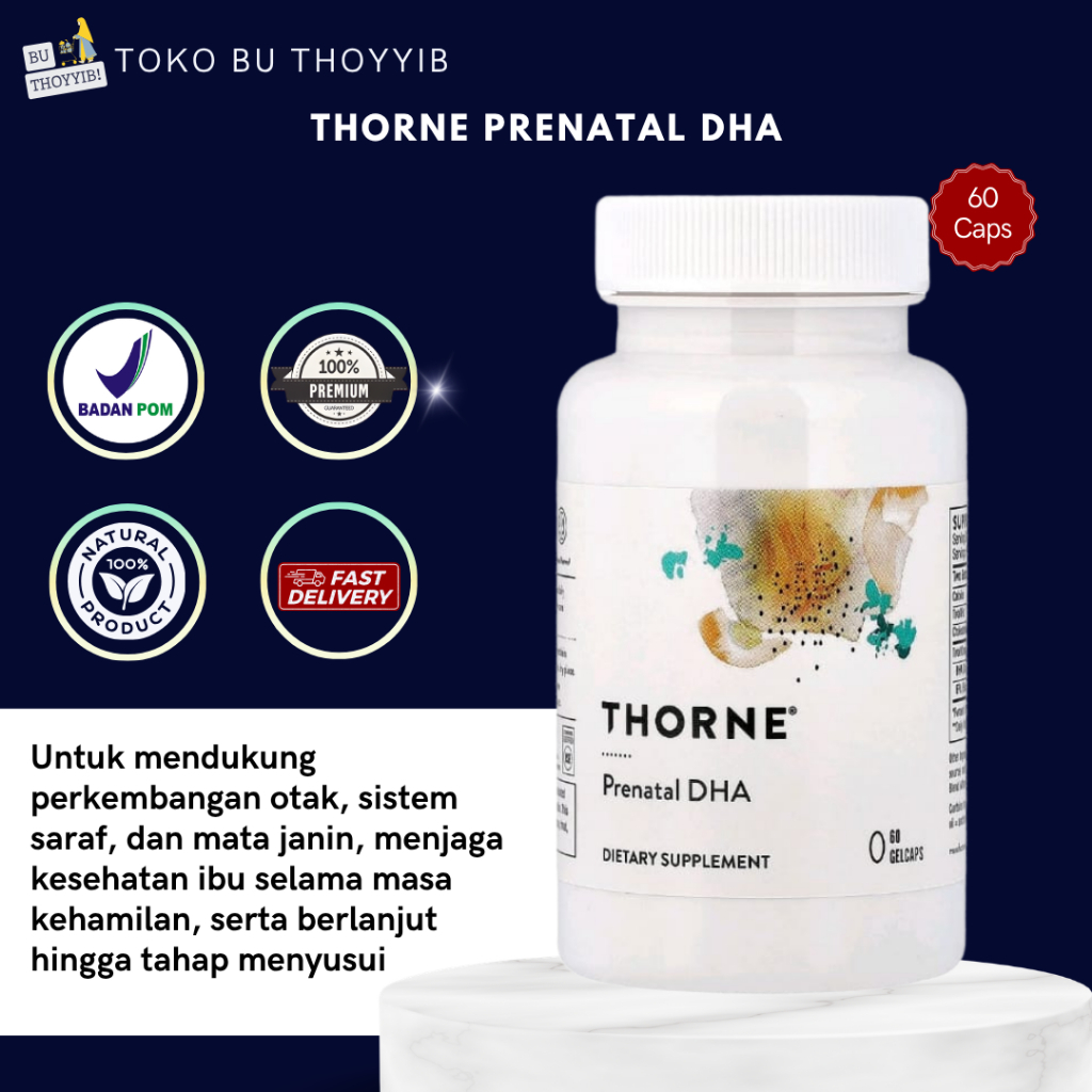 THORNE Prenatal DHA - 650 mg DHA dan 200 mg EPA 60Gelcaps