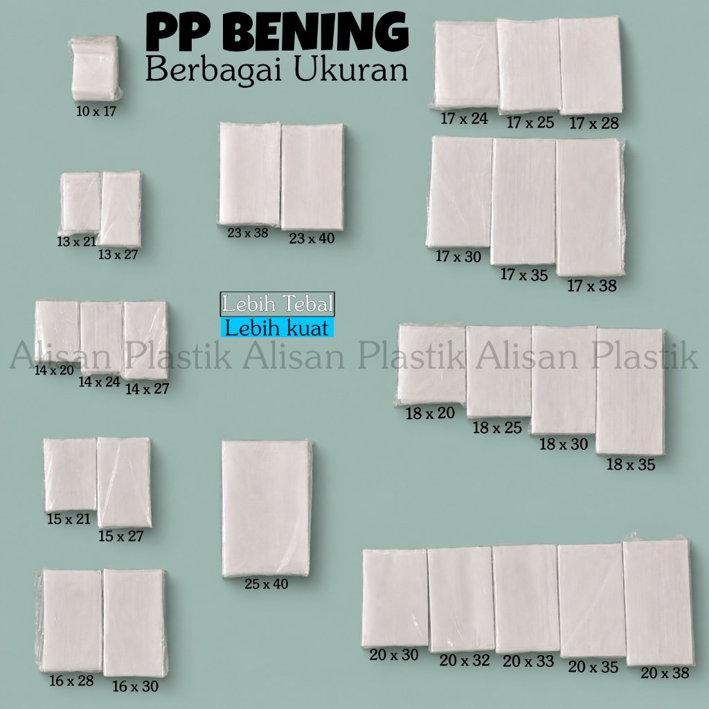 (1 KG) PP BENING 0.10 MIKRON BERBAGAI UKURAN