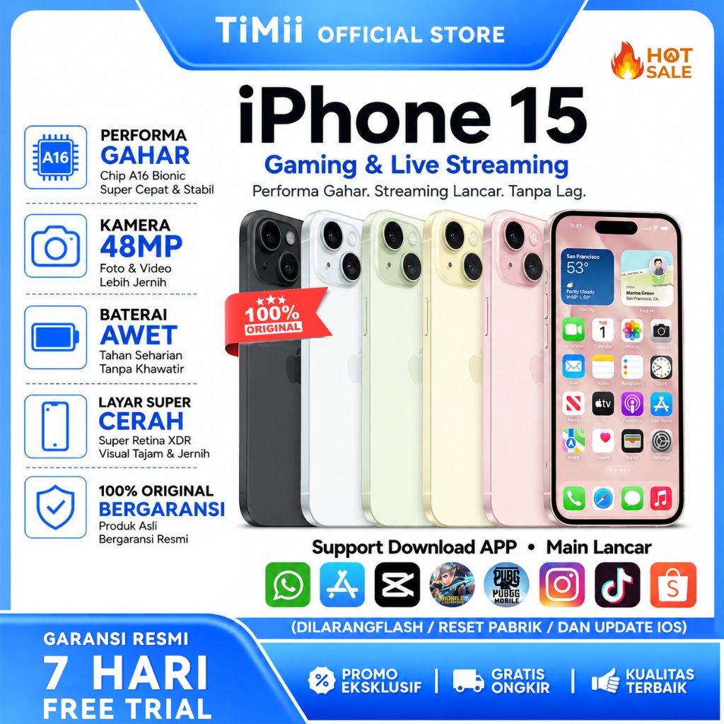 Apple iPhone 15 & 15 Plus Original Second 99% Like New WiFi Only 128GB 256GB Face ID All Good / 7 Ha