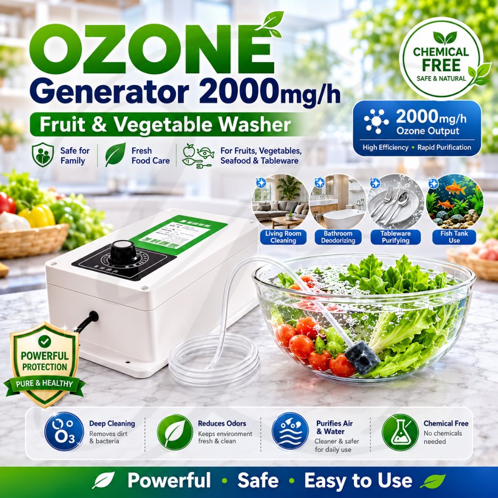 Ozone Generator 2000mg Ozonizer Sterilizer O3 Pemurni Air Alat Disinfeksi Air untuk Depot Air Minum 