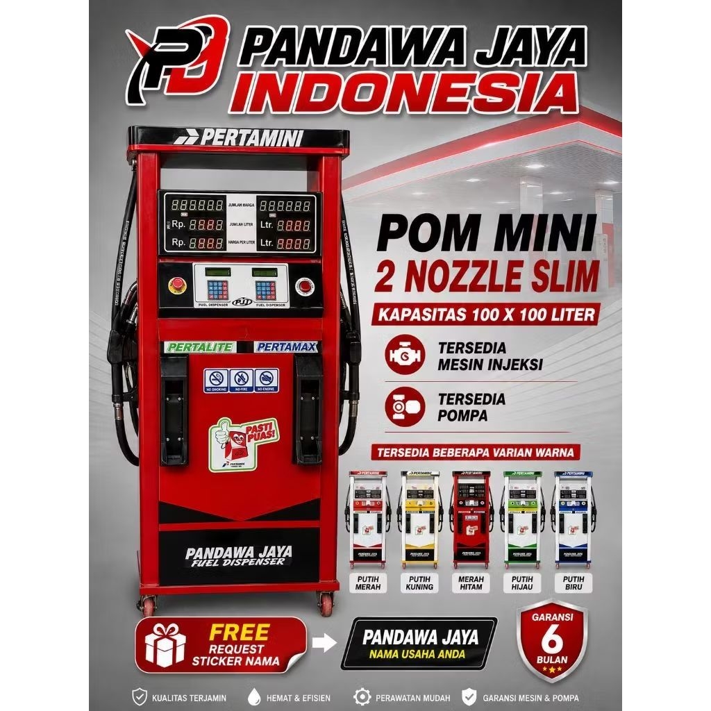 POM MINI - Pertamini Digital 2 Nozzle Slim 100 X 100 Liter (Produk PJI )
