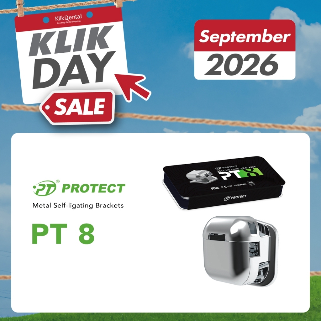 KLIK DENTAL Protect PT8 Self-Ligating Bracket Standard Torque 0.022 345 w/hook