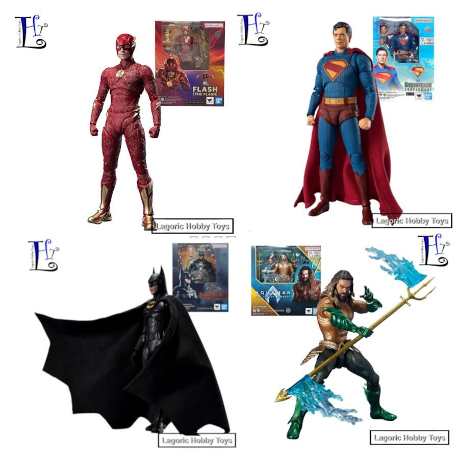 SHF DC Super Heroes Bandai Mix Varian LHT 1 Mainan Figure Original (The Flash Batman Superman Aquama