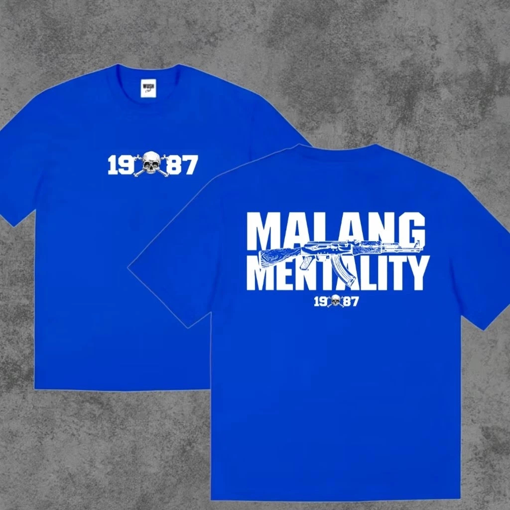 Kaos Distro Malang Mentality 1987 Sablon Premium Cotton Combed Baju Casual Suporter Malang