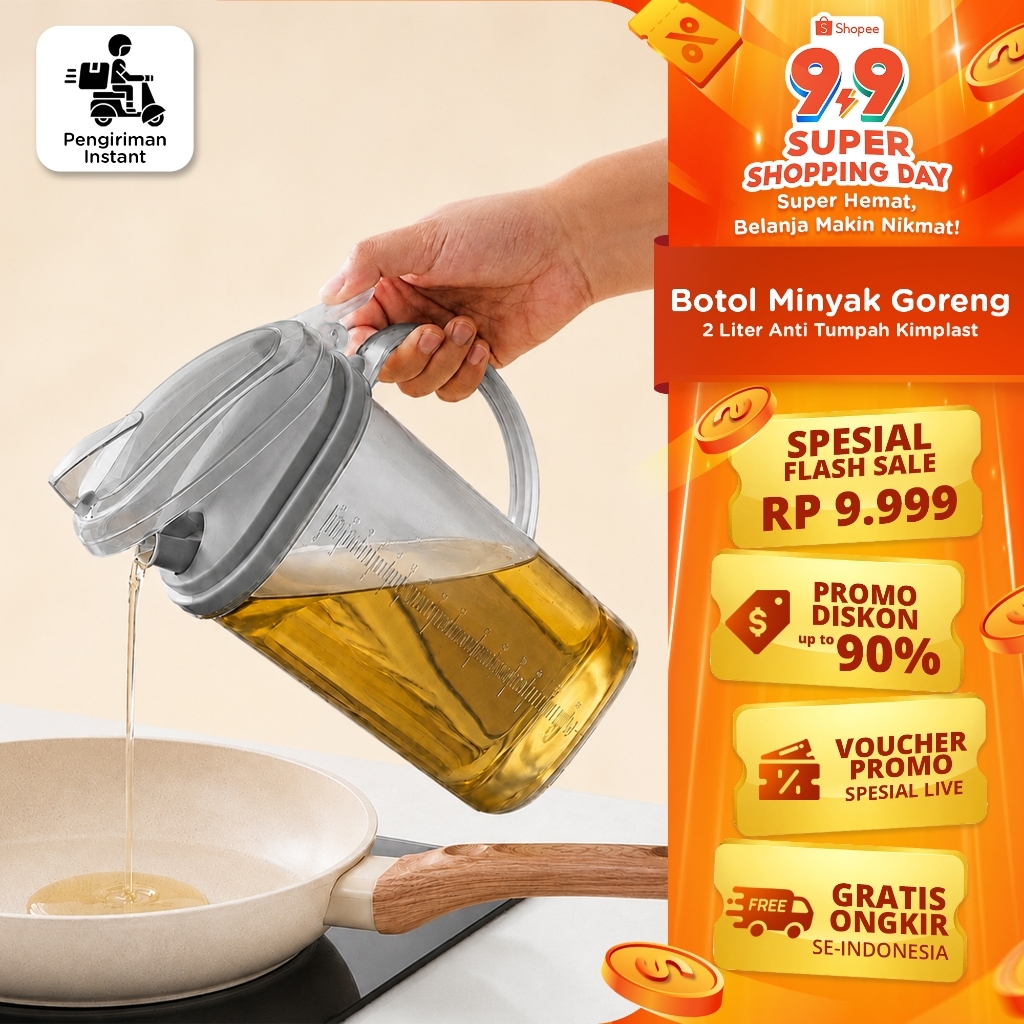 9.9 SUPER SHOPPING DAY Tempat Minyak Goreng 2 Liter Anti Tumpah Kimplast Oil Jug Sally Monochrome Ta
