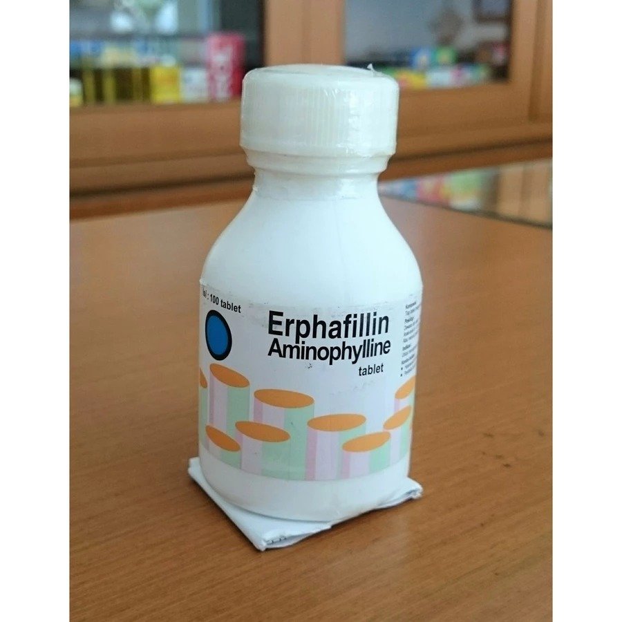 Erphafillin 200 Mg Per Botol Isi 100 Tablet Aminophylline obat asma sesak nafas