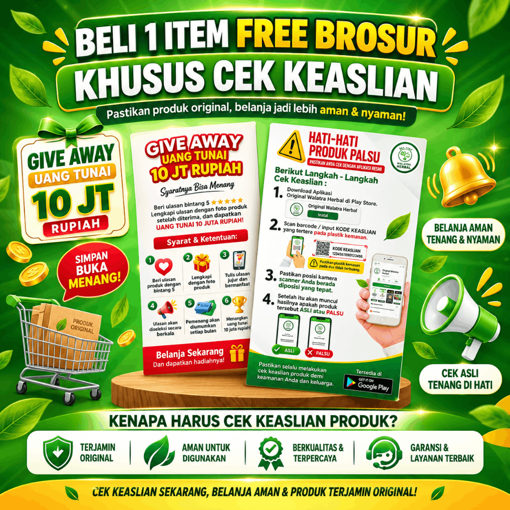FREE Brosur Give Away Undian Uang Tunai 10JT Setiap Pembelian Semua Produk di Toko Asja Herbal Store