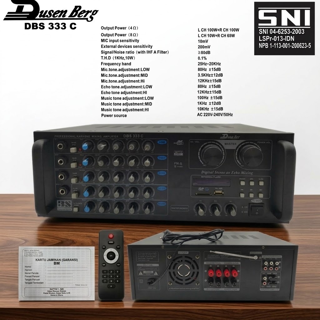 Amplifier Karaoke Smart Tv Youtube Bluetooth Ampli DUSENBERG DBS 333 C