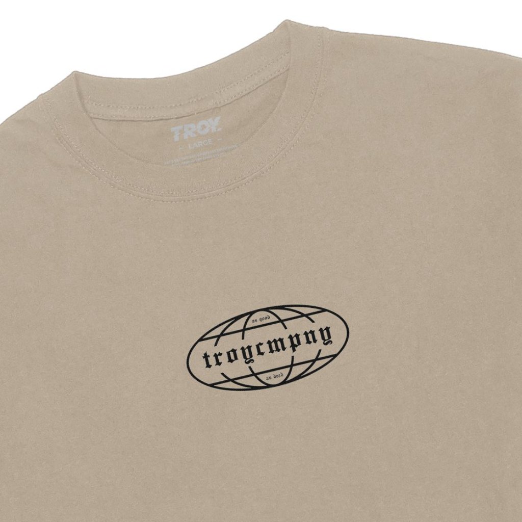 Troy Company Longsleeve Doublesleeve Beige Black Global System - Kaos Lengan Panjang Beige Hitam DSD 3695