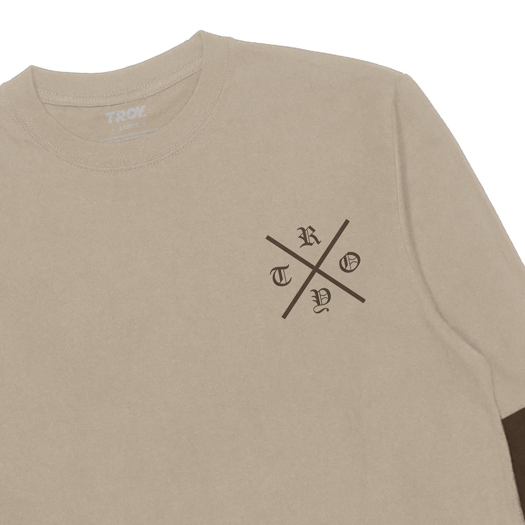 Troy Company Longsleeve Doublesleeve Beige Toffee Crossmark- Kaos Lengan Panjang Beige Toffee DSD 3699