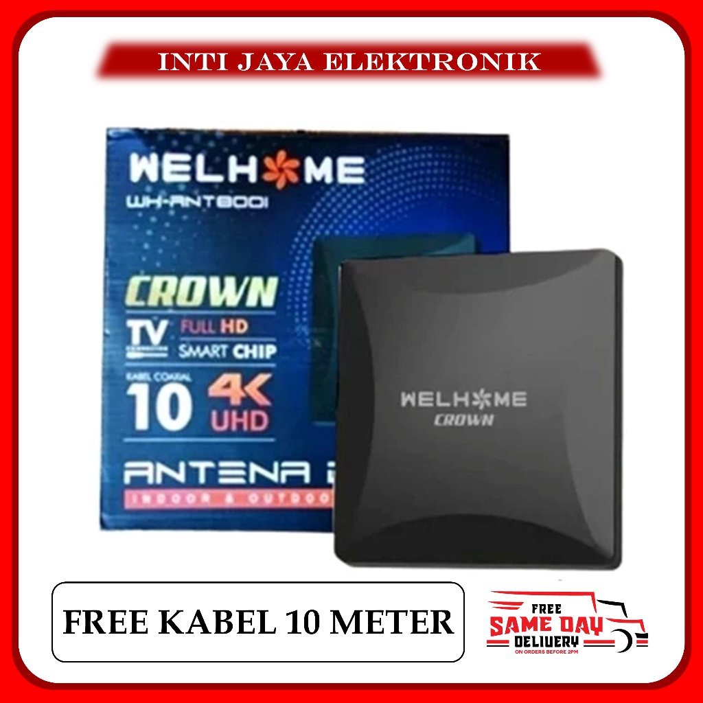 WELHOME Antena TV Digital Luar Dalam Indoor Outdoor STB TV Digital Tabung Antena Digital Full HD Sia