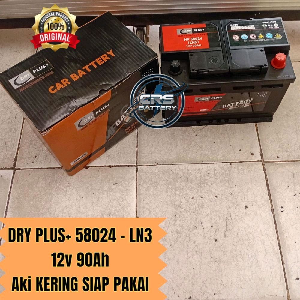 Aki Mobil Dry Plus 58024 - LN3 MF 90Ah Accu Kering Siap Pakai