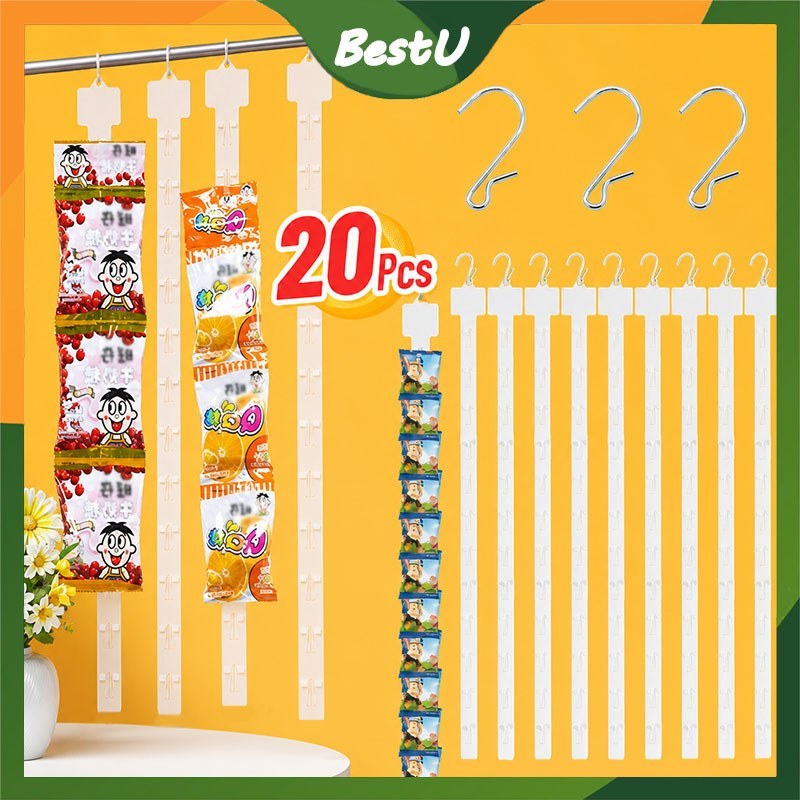 20Set Clip Strip Display Makanan +Kait/Supermarket Snack Plastic Clip Strip/Clip Strip Display Plast