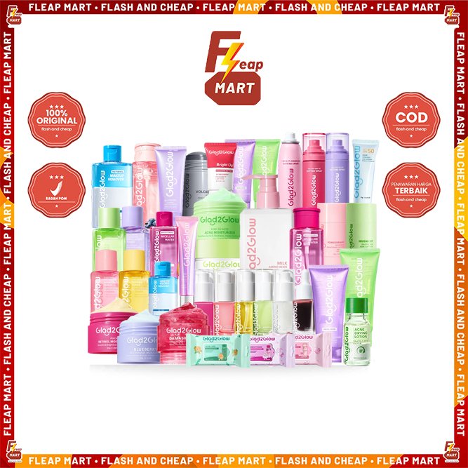 GLAD2GLOW Complete Series Toner Moisturizer Micellar Serum Clay & Face Wash