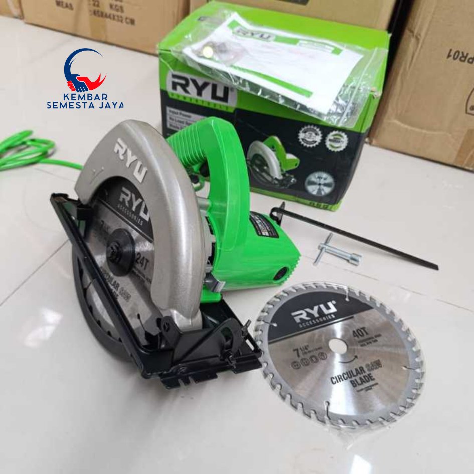 RYU RCS 185-1 Mesin Serkel Gergaji Listrik 7 inch Potong Kayu Circular Saw 750 Watt Sirkel Tekiro Li