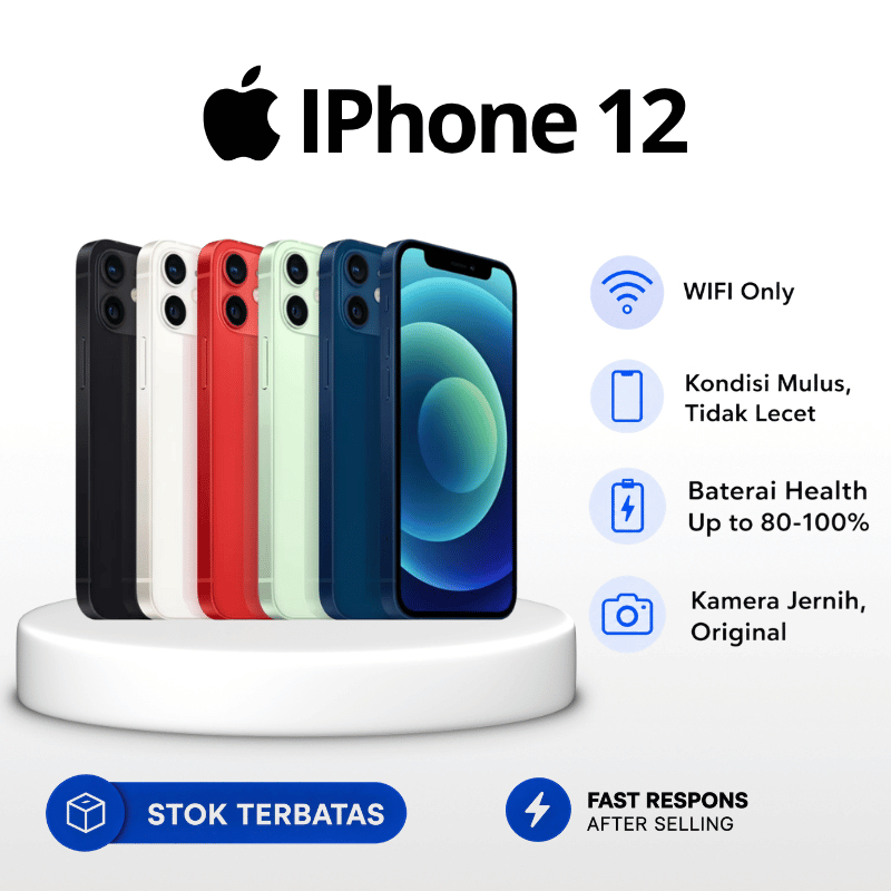 HP APPLE IPHONE 12 64GB 128GB WIFI ONLY SECOND ORIGINAL FULLSET GARANSI 1 BULAN MULUS 90%-95%