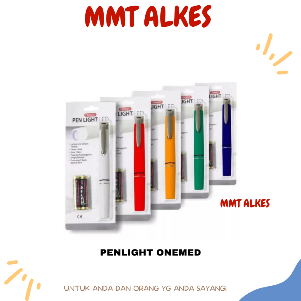 Penlight Lampu Putih LED Onemed+Baterai Senter Pena +Batrai - mmtalkes