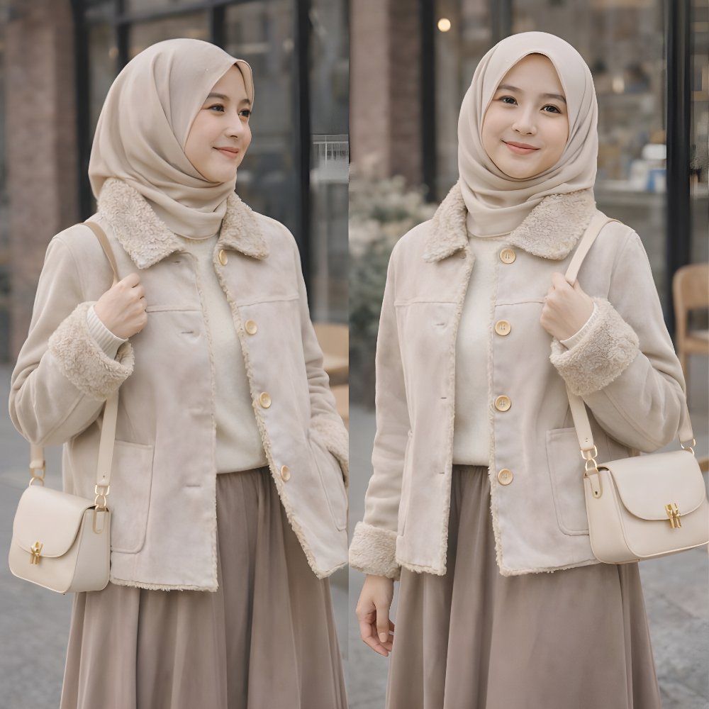 Faux Suede Shearling Jacket - TOMBOY Japan