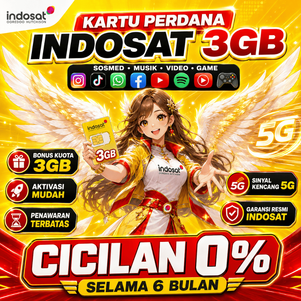 Kartu Perdana Indosat Bonus 3GB Sinyal 5G