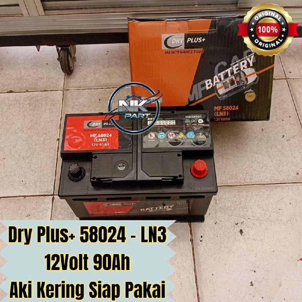 Aki Mobil Innova Reborn Diesel, Fortuner VRZ Diesel Dry Plus 58024 - LN3 MF 90Ah