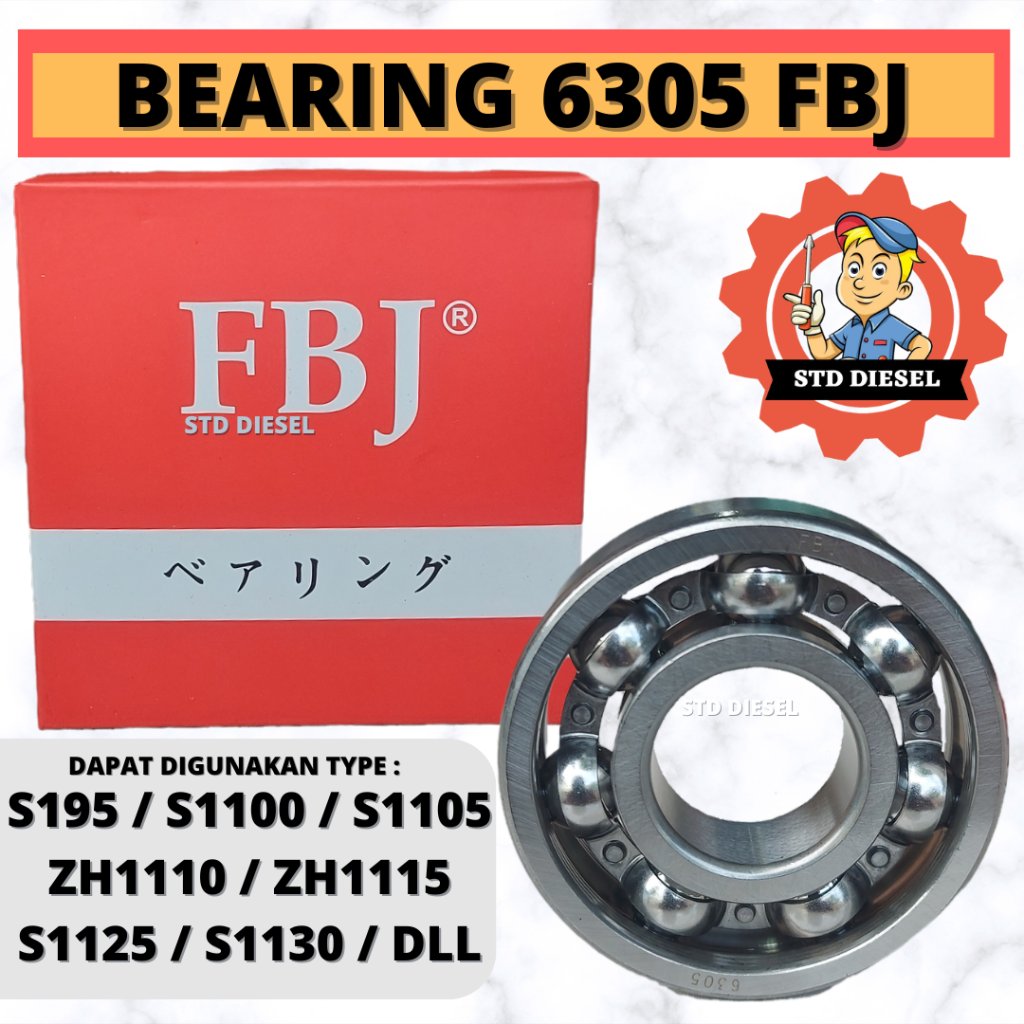 BEARING 6305 MERK FBJ LAKER LAHER BERING BIRING 6305 BEARING BALANCER S1110 S1115 S1125 S1130 ZH1110