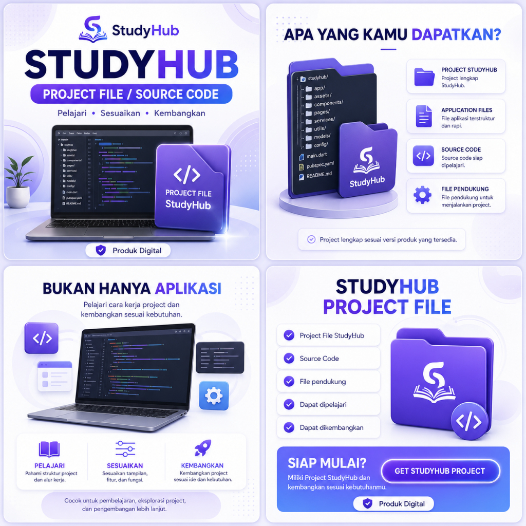 Source Code StudyHub Project Aplikasi Belajar Android Siap Build APK