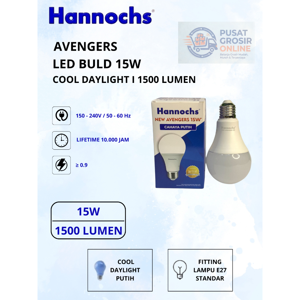 Bohlam LED HANNOCHS AVENGERS 15 W Lampu LED Bulb HANNOCHS AVENGERS 15W